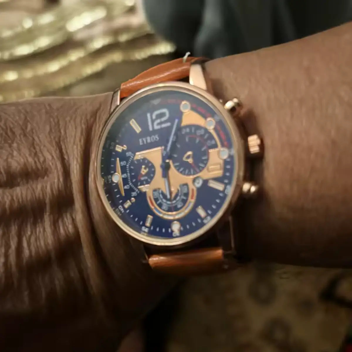 Relógio Masculino de Couro com Pulseira